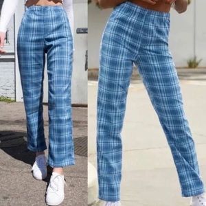 Brandy Melville Tilden plaid blue pants